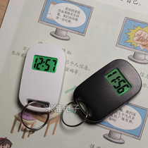 背光电子表一键夜光钥匙扣挂表无声静音考试手表迷你表时间便携式
