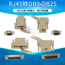 RJ45转DB9/DB25 RS232串口转接头 网口转换器 DB9公头/母头
