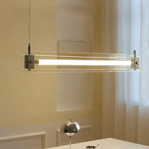 设计师极简马扎餐厅吊灯艺术玻璃展厅餐桌吧台书房长条一字智能灯