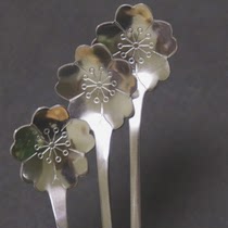 樱花勺子网红花瓣长柄史莱姆勺不锈钢咖啡搅拌棒勺工具金色银色