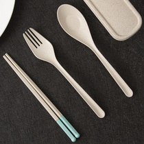 依蔓特日式成人便携餐具三件套 韩版学生创意叉子勺子筷子套装