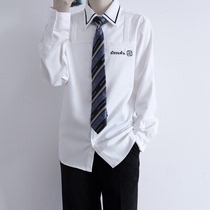 【刺篇】原创JK/DK制服正版泰式校服衬衣男款白色长袖刺绣衬衫