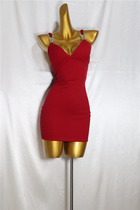 飞成家女装时尚气质修身性感包臀圣诞节红色连衣裙173期