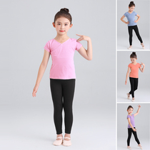 儿童舞蹈服套装女童中国舞练功服夏季形体服上衣艺术体操服训练服