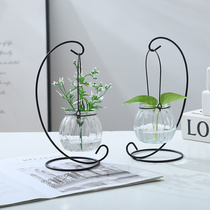 创意悬挂式透明水培玻璃花瓶插花盆绿萝壁挂小鱼缸简约现代小吊瓶