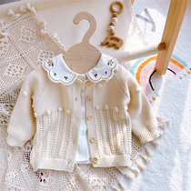 6个月婴儿纯棉针织开衫春女宝宝毛衣一岁洋气时髦小外套上衣韩版