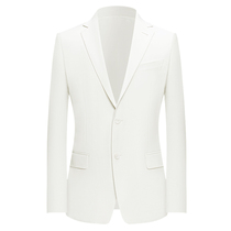 本派白色西装男高级感新款意大利纯羊毛商务休闲西服手工单西外套