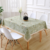 正方形餐桌布桌布布艺棉麻美式长方形家用田园茶几书桌台布茶几布