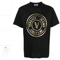 Versace/范思哲VJ 男士潮牌奢华金标圆领短袖T恤 75GAHT05 CJ00T