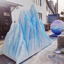 雪山泡沫雕塑时装秀布景吊饰藓苔石头定制摄影道具冰雪奇缘女装DP