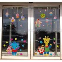 大门欢迎小朋友窗户墙贴双面橱窗卡通玻璃贴画防水幼儿园装饰贴纸