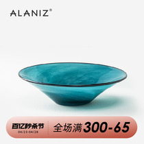 alaniz南兹云纹玻璃碗沙拉碗北欧家用创意水果盘甜品碗餐厅冷面碗