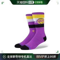 日本直邮STANCE男士LAKERS ST CREW紫色篮球队袜 L码 弹性罗纹舒