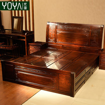 红木家具中式实木双人床1.8M床东非酸枝木大床仿古主卧婚床