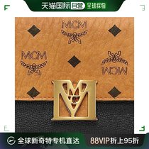香港直邮MCM 女士拼色皮革短款钱包 MYSAALM01BK