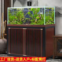 鱼缸客厅家用小型生态水草底滤金鱼缸兰寿专用方缸溪流缸造景过滤