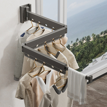 免打孔室内伸缩折叠晾衣架壁挂式阳台隐形收缩晾衣神器凉衣杆一根