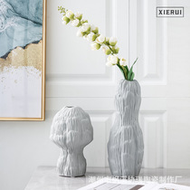 北欧创意轻奢陶瓷花瓶极简现代蘑菇云样板间酒店客厅家居装饰摆件