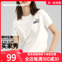 斯凯奇夏季女装短袖圆领透气半袖跑步运动上衣休闲短袖新款T恤衫