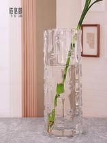 特大号富贵竹花瓶玻璃透明插花银柳加厚圆柱直筒40cm高50厘米大号