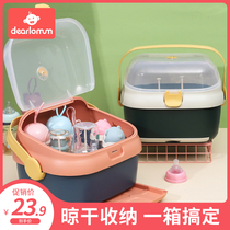 婴儿奶瓶辅食碗收纳箱消毒防尘外出专用宝宝儿童碗筷餐具收纳盒