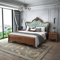 奥克维尔美式实木床主卧双人大床1.8米真皮软包家具欧式2米婚床