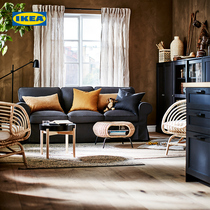 IKEA宜家爱克托布艺沙发客厅北欧风现代简约三人侘寂风沙发小户型