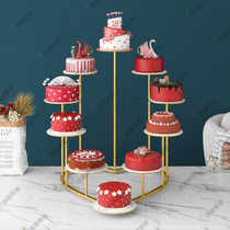 生日蛋糕架多层模型架子酒店婚庆寿宴甜品台支架蛋糕店橱窗展示架