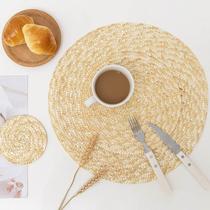草编餐垫麦秆麦秸辫编织餐垫餐厅家用隔热垫餐桌垫碗垫杯垫锅垫