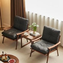 现代简约黑胡桃木沙发椅组合小户型单人沙发新中式休闲扶手椅定制