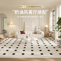 地毯客厅2024新款法式奶油风卧室床边地垫沙发轻奢高级大面积黑白