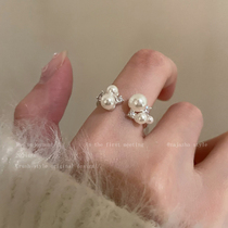 珍珠锆石开口戒指女轻奢高级感食指戒ins风小众设计时尚个性指环