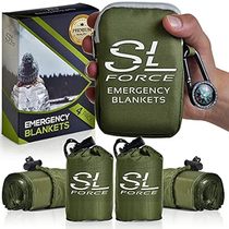SLFORCE Emergency Blankets for Survival， 4 Pack of Gigant