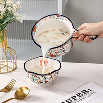 波兰彩陶瓷吃饭碗面碗家用大号双耳汤碗高颜值盘子碗餐具2023新款