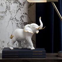 轻奢现代创意大象摆件办公室桌面装饰品家居客厅电视柜树脂工艺品