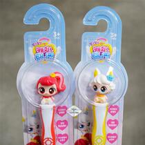 韩国奇妙萌可儿童卡通牙刷草莓果味牙膏10无漱口杯套装