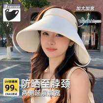 日本进口无印良品全脸防晒帽女夏季防紫外线加大帽檐空顶太阳帽子