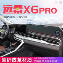 专用于吉利远景X6PRO中控台皮革避光垫仪表盘防晒垫遮阳汽车用品