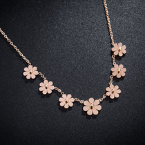 新款韩版太阳花朵锁骨链 创意小雏菊花镀金钛钢项链 项饰品直销