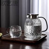 耐热玻璃冷水壶树纹家用凉水壶大容量耐高温玻璃壶泡茶壶水杯套装