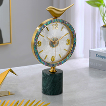 黄铜座钟摆件欧式客厅家用台式钟表轻奢简约高端时钟台钟现代座钟