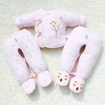 新生婴幼儿袄子棉花棉衣套装连脚秋冬款男宝宝冬季女0-1 婴儿