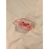 泼墨粉色可爱小猪适用AirPods保护套新款iPod苹果耳机壳带挂饰2代