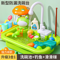 儿童洗碗机玩具宝宝玩水洗水果菜盆水池水龙头出水循环厨房过家家