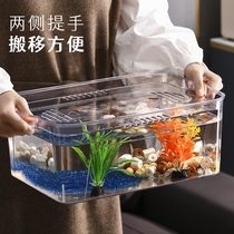 六角恐龙专用缸高清透明塑料鱼缸亚克力整体成型带盖仿玻璃金鱼缸