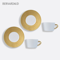 法国柏图 BERNARDAUD 旋影生姿系列金色咖啡杯碟2套装下午茶茶具