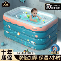 <em>婴儿游泳池</em>宝宝泳池家用可折叠加厚儿童小孩洗澡桶户外充气水池