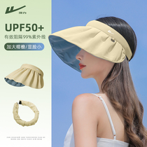 回力防晒帽子女款夏季防紫外线空顶遮阳帽大帽檐太阳帽可折叠发箍