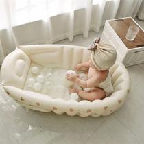 ins风便携式儿童充气游泳池新生儿可坐躺浴盆可折叠婴儿洗澡盆子