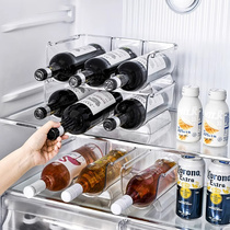 红酒收纳架家用保温杯架子塑料简约啤酒饮料酒瓶冰箱可叠加置物架